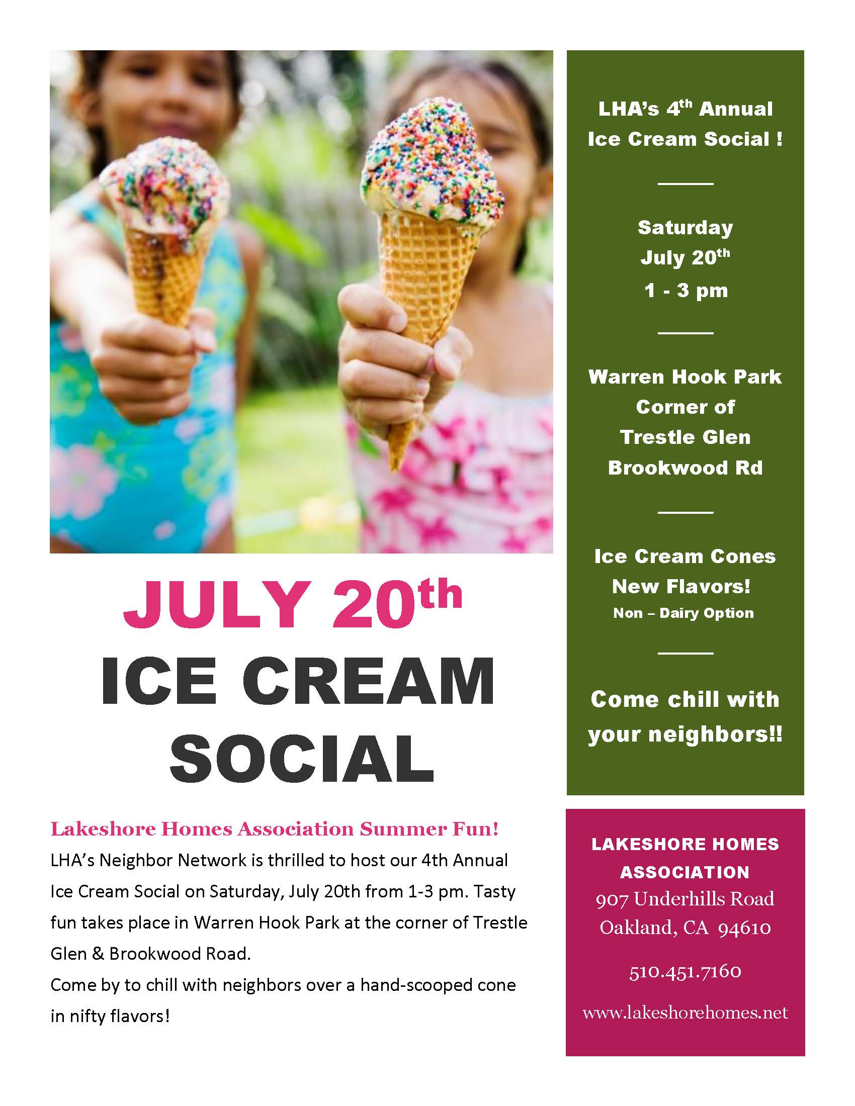 Ice Cream Social! July 20, 2019 : Lakeshore Homes Association